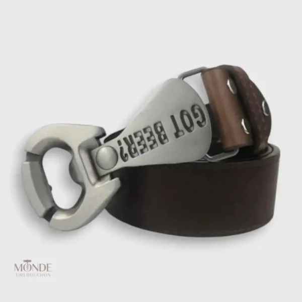 Ceinture décapsuleur Cowboy en cuir robuste et stylé