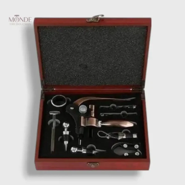 Coffret Tire-bouchon Professionnel en Bois Bronze