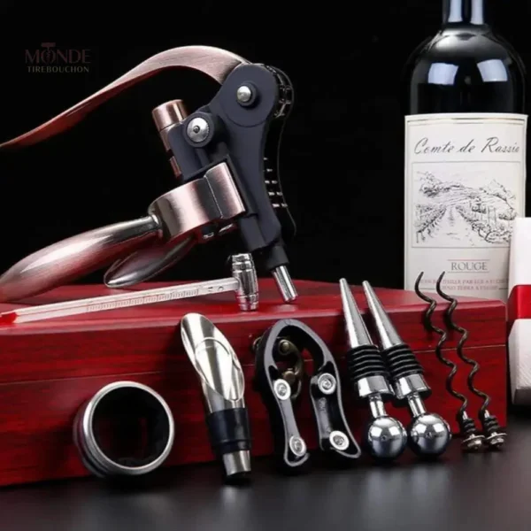 Outil de vin en Bois avec finition Bronze chic