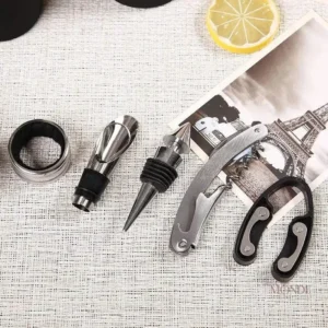 Tire-bouchon élégant avec divers accessoires pour amateur de vin