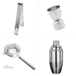 Kit Cocktail en inox avec accessoires pour mixologie élégante