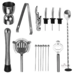 Outils de mixologie élégants dans un coffret noir