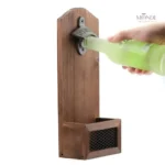 Accessoire pratique en bois pour décapsuler les bouteilles