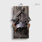 Décapsuleur mural en bois style revolver