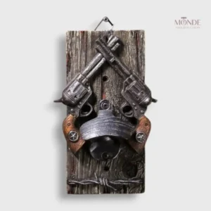 Décapsuleur mural en bois style revolver