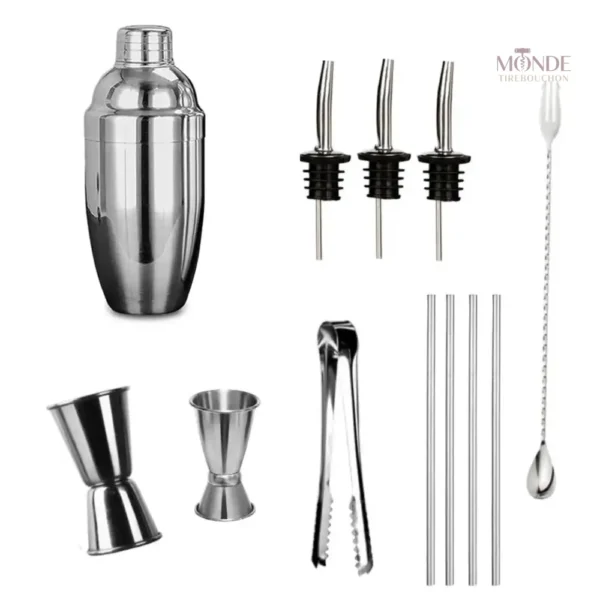 Accessoires de mixologie blancs pour cocktails à la maison