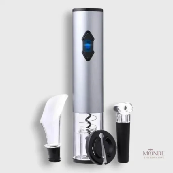 Tire-bouchon électrique gris pour ouvrir vos bouteilles facilement