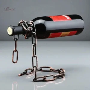 Porte-bouteille de vin en chaîne bronze décoratif