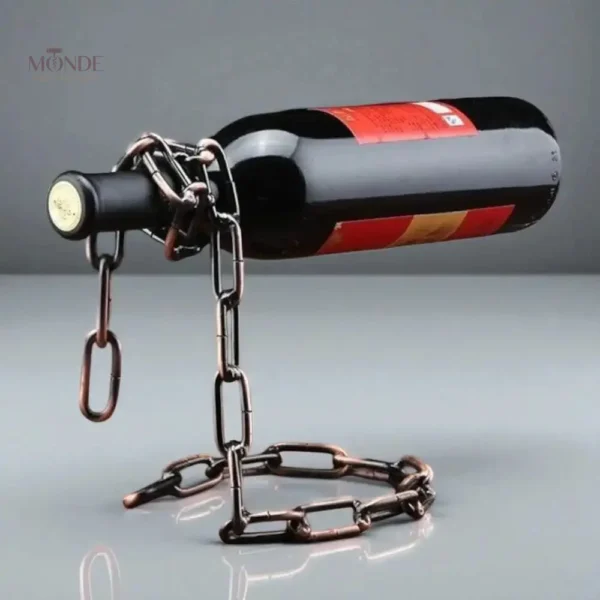 Porte-bouteille de vin en chaîne bronze décoratif