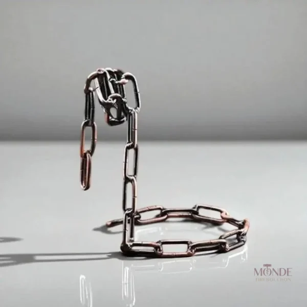 Support à vin en bronze avec design en chaîne élégant