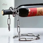 Porte-bouteille de vin en métal chaîne décoratif