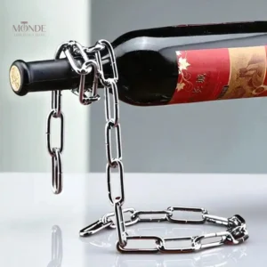 Porte-bouteille de vin en métal chaîne décoratif