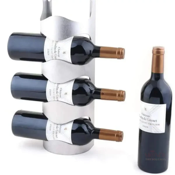 Porte-bouteille design en métal pour collection de vins