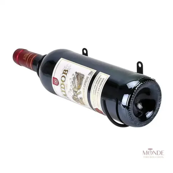 Support mural pour bouteilles de vin, finition noire chic