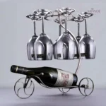 Porte-bouteille de vin tricycle en bronze élégant