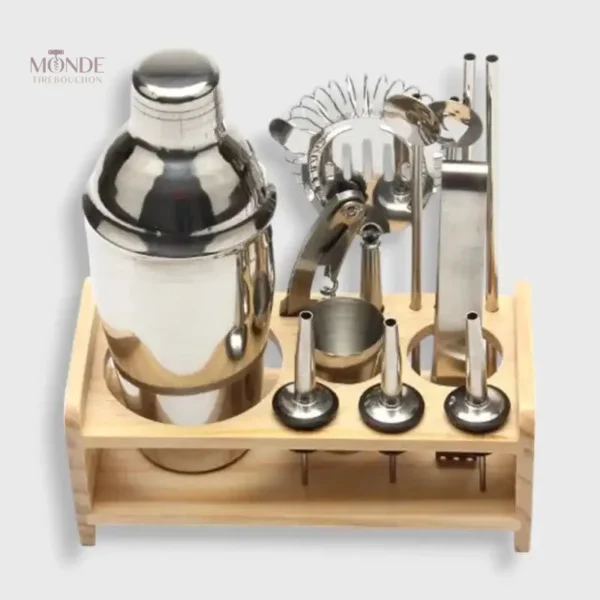 set-cocktail-artisan-bois-1 Set Cocktail en bois artisanal pour préparer des boissons raffinées