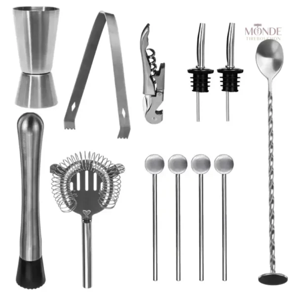 Kit Cocktail en bois, parfait pour mixologie à domicile