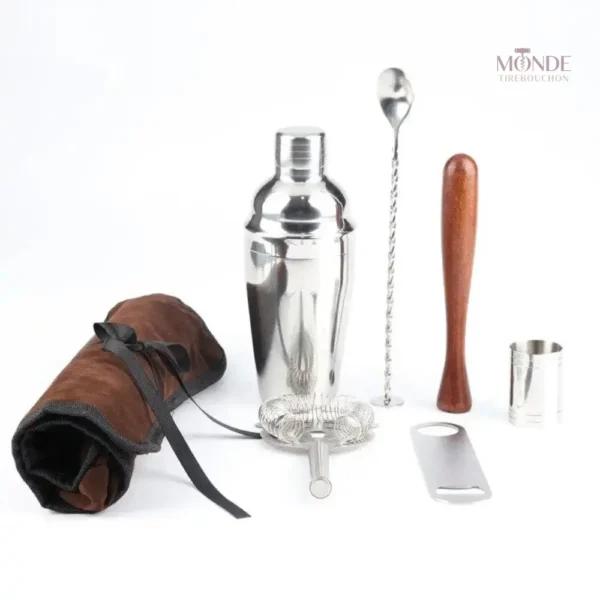 Kit Cocktail pratique avec accessoires élégants en sac brun
