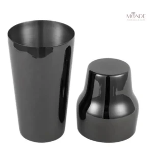 Shaker noir moderne, parfait pour réaliser des cocktails raffinés