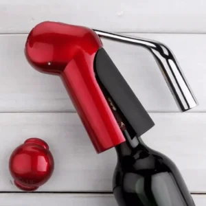 Ouvre-bouteille à levier en métal rouge