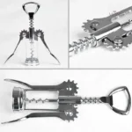 Outil d'ouverture de vin tire-bouchon métal chrome