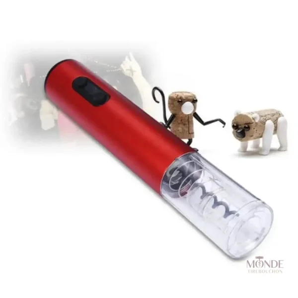 Tire-bouchon électrique rouge, ouvre-bouteille moderne et efficace