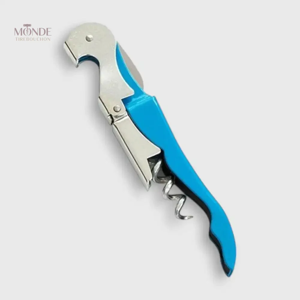 Tire-bouchon sommelier bleu