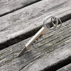 Tire-bouchon porte-clé en métal, design léger et fonctionnel