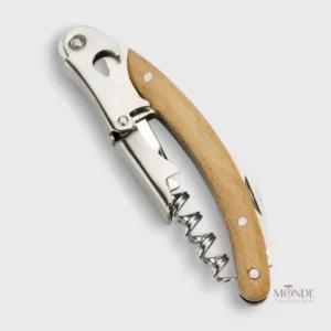 Tire-bouchon sommelier courbe en acier inoxydable