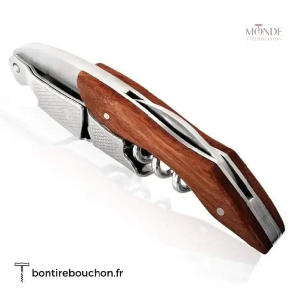 Tire-bouchon en bois, format sommelier, pratique et esthétique