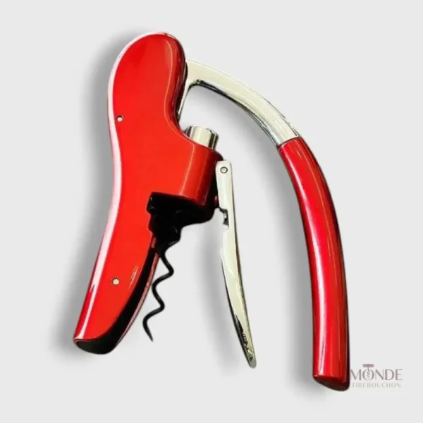 tire-bouchons-a-levier-rouge-metallise-1 Tire-bouchon à levier rouge métallisé pour ouvrir les bouteilles