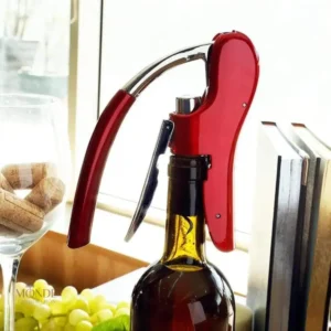 Ouvre-bouteille à levier, finition métallisée rouge