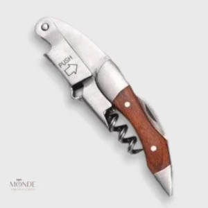 Tire-bouchon sommelier en bois marron clair, design professionnel